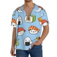 thumbnail image 3 of JUNZAN Mens Casual Button Down Shirts Short Sleeve Kawaii Sushi Print Shirt-Medium, 3 of 7