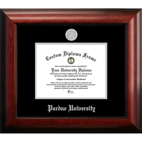 Campus Images IN988SED-96257625 9.62 x 7.62 in. Purdue University Silver Embossed Diploma Frame