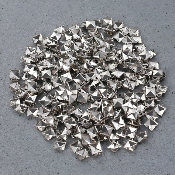 DESIGNICE 100 Pcs Square Metal Punk Studs Rivets For DIY Crafts Long-Lasting Silver Spikes Unique Fashion Accessories For Decoration