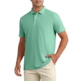 thumbnail image 4 of CAMISETAS POLO CHIC para Hombres de Manga Corta Livianas de Ajuste Regular para Negocios Casual Camiseta Sólida de Golf M Verde, 4 of 6