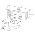 Woven Paths Traditional Storage Coffee Table with Bins, Espresso