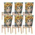 thumbnail image 6 of Decorative Chair Back Cover One Size x6 Chair Cover Dining Chair Slipcovers Chair Back Decoration Festival Chair Decoration Cute Sunflower Cat, 6 of 6