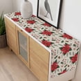 thumbnail image 4 of Christmas Poinsettia Table Runner 60 Inches Long Farmhouse Dress Scarves, Xmas Red Flowers Pine Cones Vintage Dining Tablerunner for Coffee Table/Kitchen Island/Party Décor, 13" x 60", 4 of 8