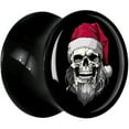 thumbnail image 2 of Body Candy 00 Gauge Holiday Skeleton Santa Claus Black Acrylic Saddle Plug Set, 2 of 4
