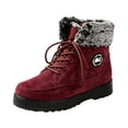 thumbnail image 2 of Fnooota Womens Cozy Boots, Warm Outdoor Non Slip Lace up Fur Lined Boots Winter Snow Wine Size 9.5, 2 of 5