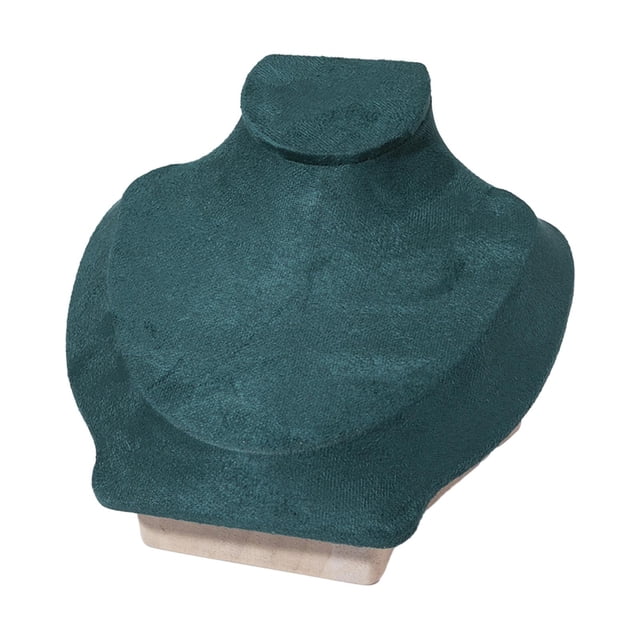Busto de joyería con cadena para collar, modelo de busto, vitrina, soporte para joyas de madera Verde