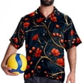 thumbnail image 4 of Tree Men's Button Down Hawaiian Poplin Shirt Summer Beach Printed Casual Short Sleeve Unisex Shirts, 4 of 6