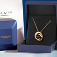 thumbnail image 5 of Gem Stone King 18K Yellow Gold Plated Silver Round Black Onyx 3 Stone Circle Pendant Necklace for Women (0.66 Cttw, Gemstone December Birthstone, With 18 inch Chain), 5 of 6