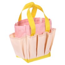 Uxcell Garden Tool Bag 29.5cm x 10cm x 30cm Oxford Large Bag with Pockets Garden Tote Bag, Light Pink
