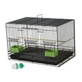 thumbnail image 2 of Jaula de hierro para periquitos, jaula portátil para pájaros con asa, accesorios para interiores, caja para pájaros Negro, 2 of 8
