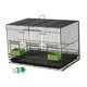thumbnail image 2 of Jaula para pájaros, transportín de con perchas, jaula portátil de hierro para periquitos, canarios, pájaros pequeños, cacatúas y guacamayos. Negro, 2 of 8