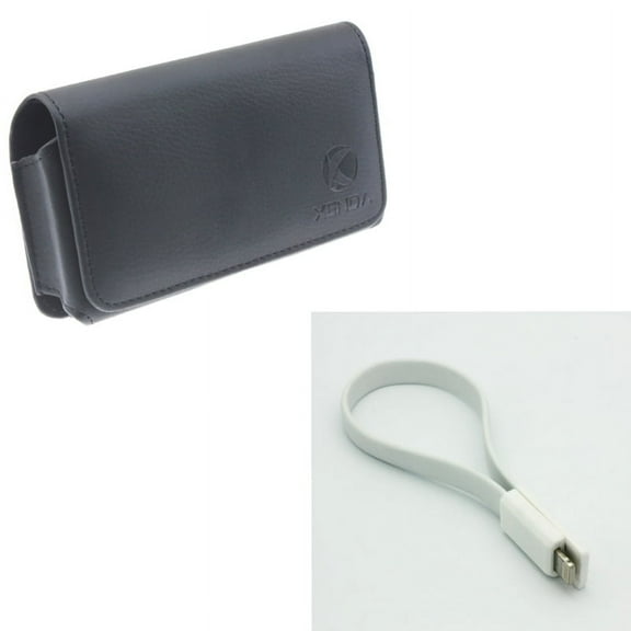 Case Belt Clip w Short USB Cable for iPhone 8/7/6S/6 - Leather Swivel Holster Loops Cover, Charger Cord Power Wire Fast Charge for iPhone 8/7/6S/6 Models