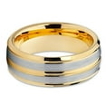 thumbnail image 2 of Silly Kings 8mm Yellow Gold Tungsten Carbide Wedding Band Comfort Fit Mens Ring Classic Design, 2 of 3