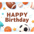 thumbnail image 4 of Sports Theme Birthday Banner Happy Birthday Decorative Balloons Party Backdrop for Kids Celebration Event Decoration, 4 of 7