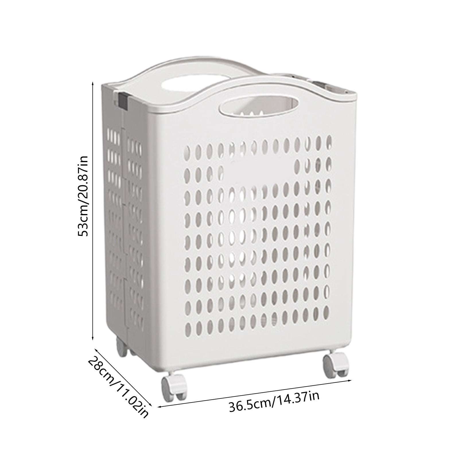 Xuniizn Laundry Hamper, 54L Collapsible Laundry Basket with Wheels,Waterproof Hamper with Handle, Multi Functional Laundry Sorter and Organizer, Tall Baskets for Organizing, White