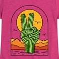 thumbnail image 3 of Instant Message - Cactus Peace Sign - Toddler & Youth Girls Short Sleeve Graphic T-Shirt, 3 of 6