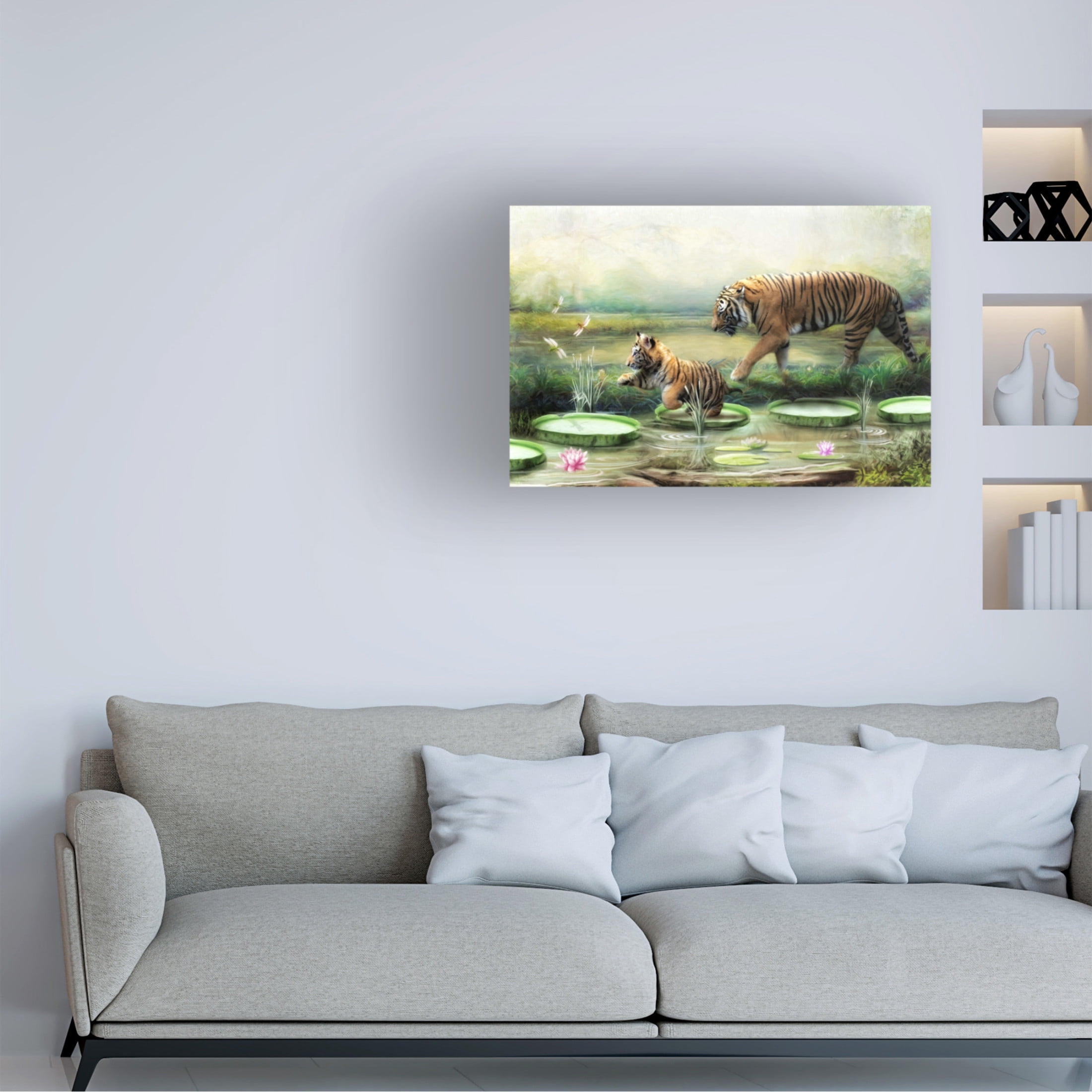 Canvas Wall Art - Trudi Simmonds 'Tiger Lilies' Wall Art for Living Room, Bedroom, or Office Décor by Trademark Fine Art - 19 x 12 Inches