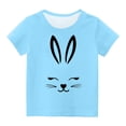thumbnail image 4 of Lilgiuy Easter Shirt for Toddler Boys Girls Cute Easter Bunny Shirt Kids Fun Easter Rabbit Graphic Short Sleeve Round Neck Soft Tee Top for Going to School(Light Blue,11-12 Years), 4 of 5