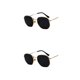 thumbnail image 3 of Qarigey Gafas de sol hexagonales para hombre y mujer, lentes polarizadas a la moda, montura ligera, protección para PC, color dorado, negro y oro negro gris C2 2Conjunto, 3 of 6