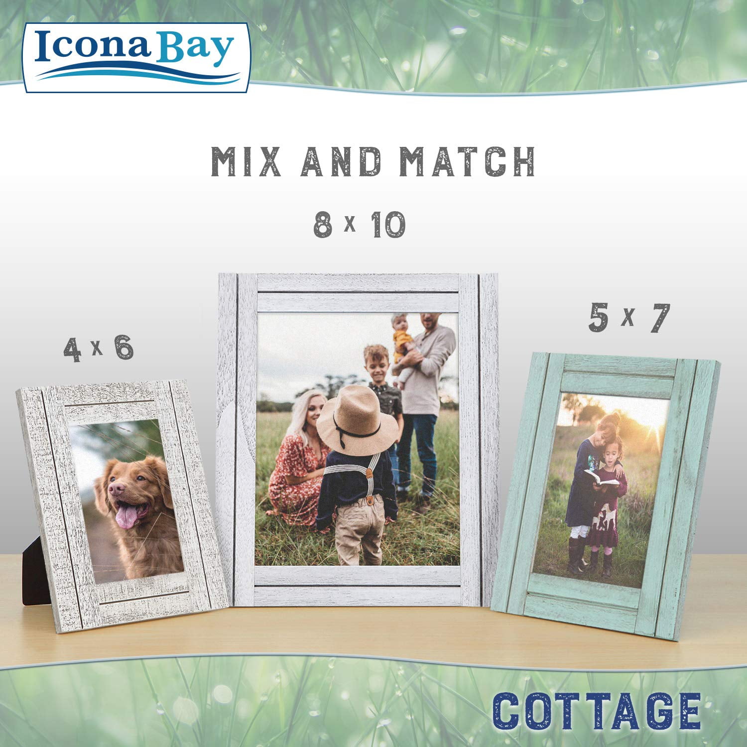 Icona Bay 4x6 Picture Frames (Black, 6 Pack), Sturdy Wood Composite Photo  Frames 4 x 6, Sleek Design, Table Top or Wall Mount, Exclusives Collection