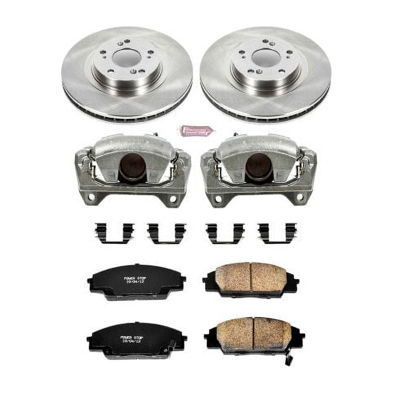 PowerStop Front Stock Replacement Brake Pad and Rotor Kit with Calipers Fits: ACURA HONDA Select Models KCOE2439