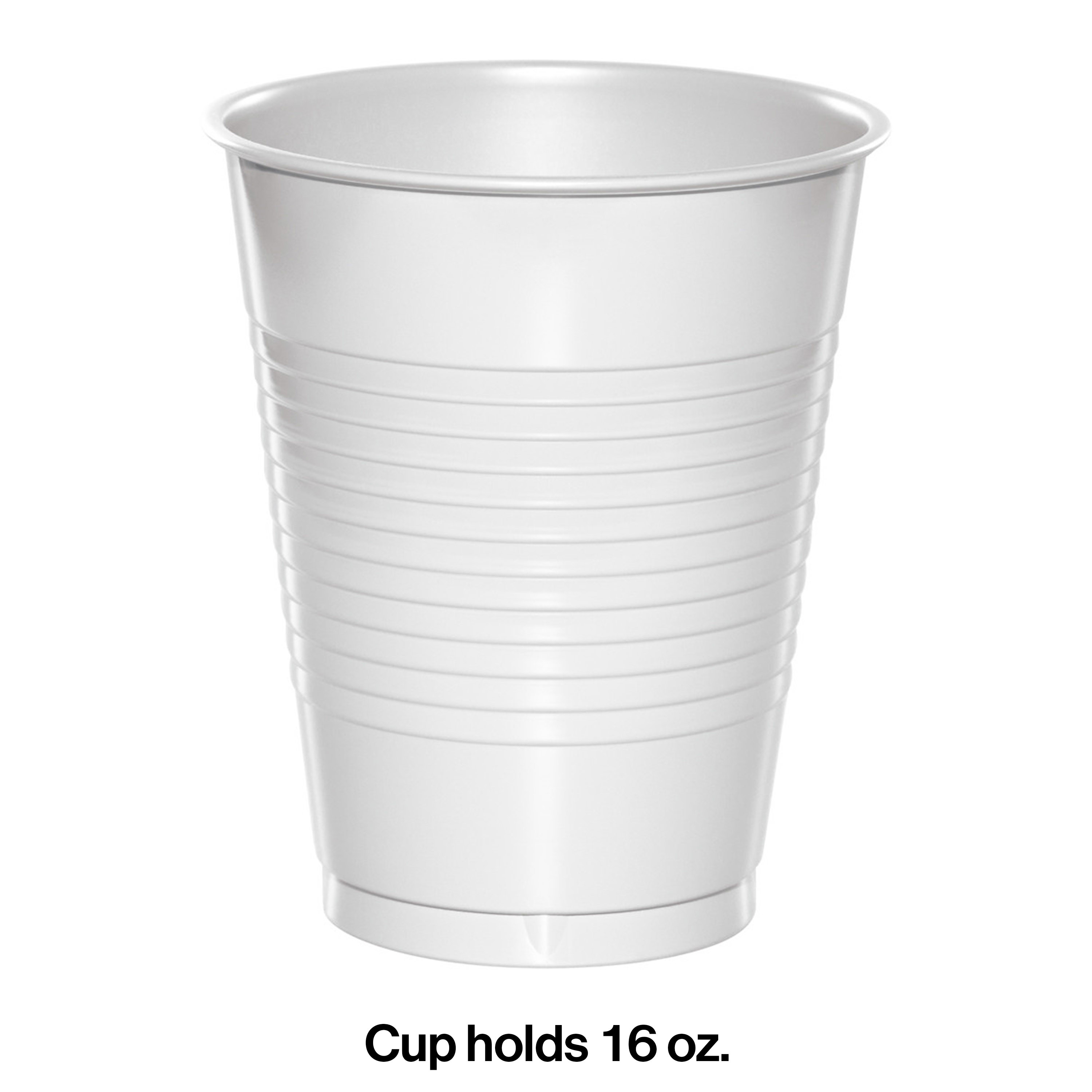 16 oz Solid Plastic Cups White,Pack of 20,3 packs