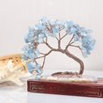 thumbnail image 1 of Gray Árbol de dinero de cristal coloreado hecho a mano para la buena suerte, salud y riqueza, figura de bonsái en losa de ágata natural, 1 of 3
