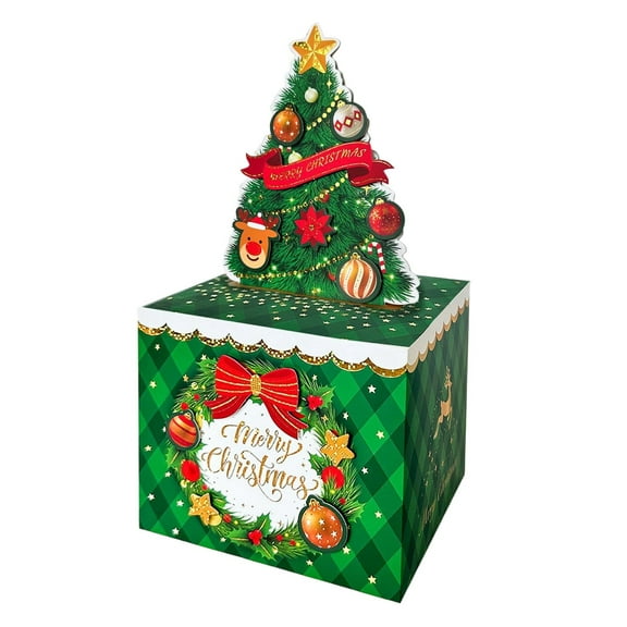 JeashCHAT Christmas Money Box for Cash Gift Pull, Surprise Gift Box Christmas Gifts for Women Men, Pull-Out Money Gift Box Xmas Party Cash Gift Box with Pull-Out Card