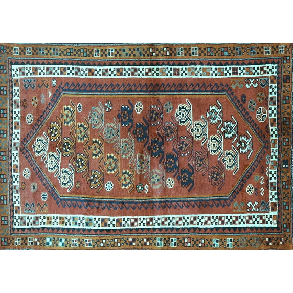 Ahgly Company Indoor Rectangle Persian Light Blue Traditional Area Rugs, 6' x 9'