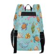 thumbnail image 3 of Large Clear PVC Backpack Heavy Duty See Through Backpack for Adults Work Travel, Cyan Ocean Stickers Printed 12L, 3 of 8