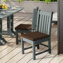 WestinTrends Solace Outdoor Patio Kitchen Dining Chair Square Seat Cushions Set of 4, 19" x 18", Brown