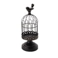 thumbnail image 1 of Candelero de jaula de pájaros Zulema de hierro forjado decoración Negro 14x26cm, 1 of 8