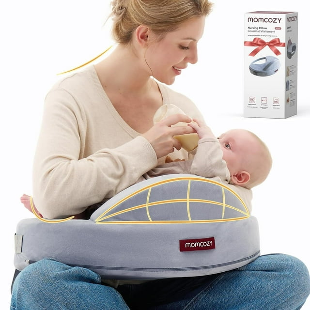 Momcozy Almohada de Lactancia de Espuma Viscoelástica Exclusiva, Almohada de Lactancia de Tamaño Grande para Una Mayor Ergonomía