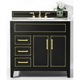 thumbnail image 3 of Ancerre Designs Aspen 36" Transitional Wood Bathroom Vanity Set in Black Onyx, 3 of 15