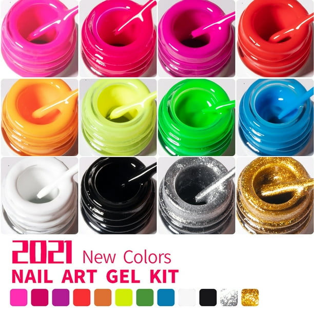 Pegamento para manicura, fototerapia, pintura en aerosol, gel, 12 colores