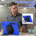thumbnail image 5 of Allytech Rugged Case for Samsung Galaxy Tab S9 FE/S9/S8/S7 11 Inch Tablet, 360 Rotating Stand Shoulder Strap Shocproof Protective Lightweight Kids Friendly Anti-Scratch Bumper Case Cover - Blueblack, 5 of 10
