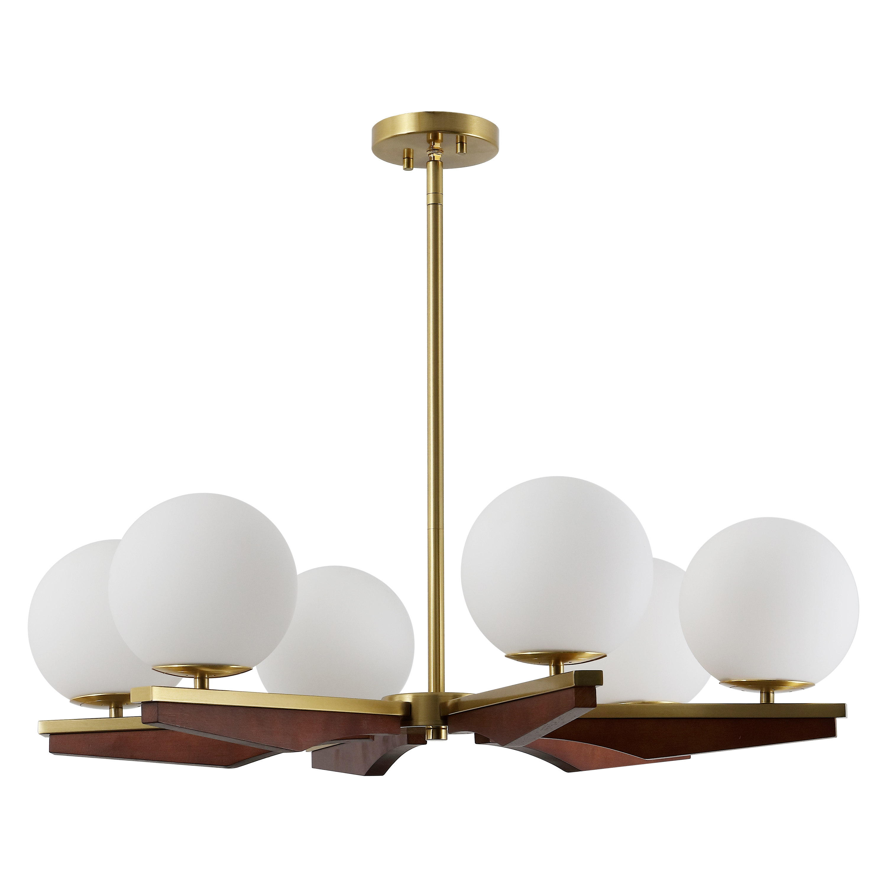 Safavieh Janna 6-Light Modern Brass/Walnut Chandelier