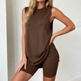 thumbnail image 2 of BOOMNY Womens 2 Peice Workout Shorts Sets Solid Sleeveless Tops Gym Yoga Shorts Outfits for Women Summer Athletic Matching Sets, 2 of 7
