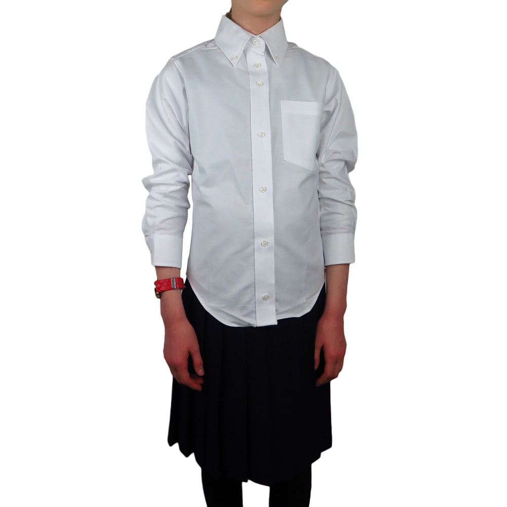Bienzoe Girls School Uniform Long Sleeve White Blouse