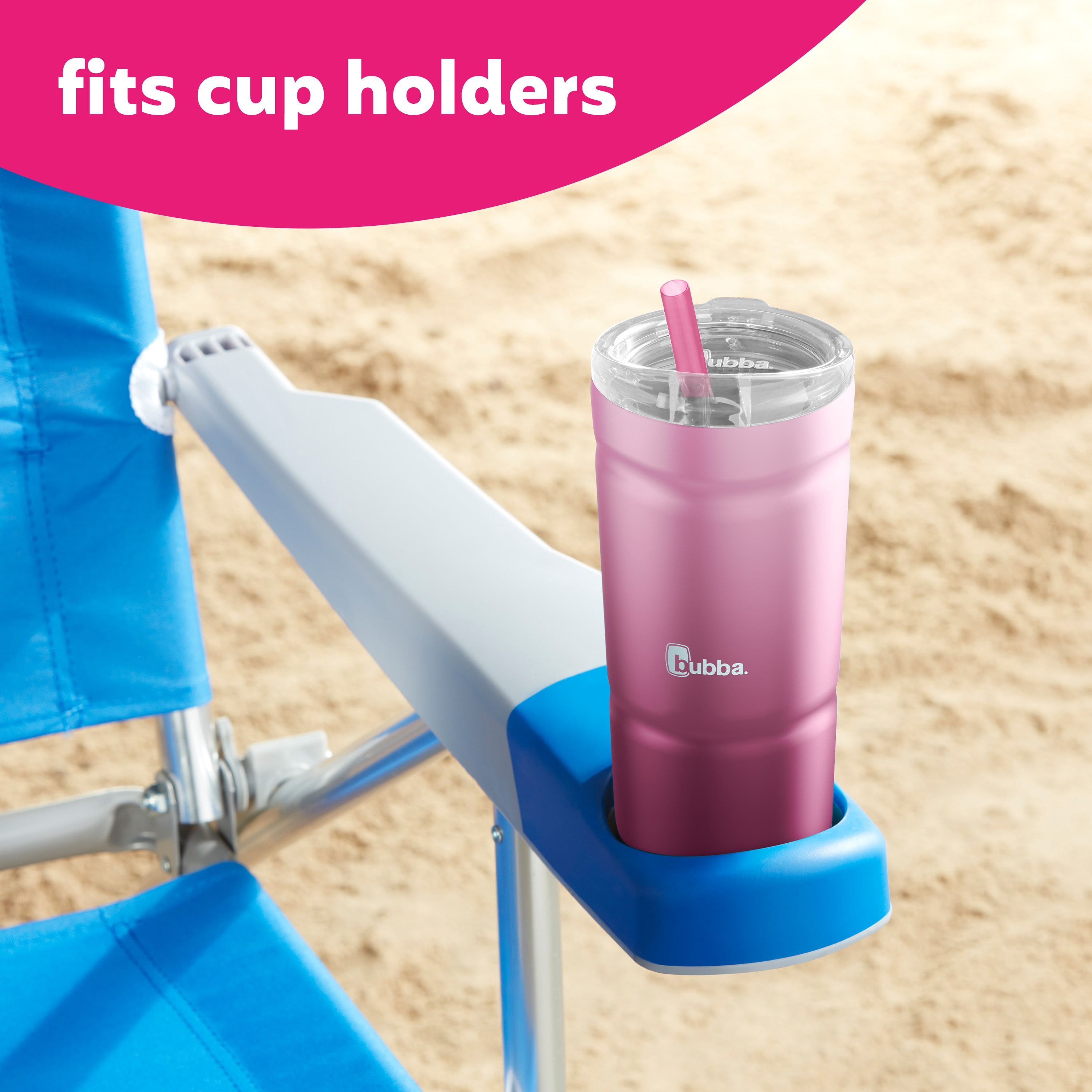 (2 pack) bubba Envy S Stainless Steel Tumbler with Straw, Pink Ombre, 24 fl oz.