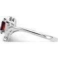 thumbnail image 4 of 14K White Gold Garnet And Diamond Heart Ring (Size 7) Made In India xbs440, 4 of 5