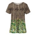 thumbnail image 4 of SMihono Hauts pour Femmes Été Chic Décontracté T-shirt pour Femmes T-Shirts Manches Courtes Col Rond T-shirt T-shirt à Imprimé Floral Hauts Blouse Cadeau pour Femmes T-shirt Oversize pour Femmes 2023, 4 of 7