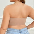 thumbnail image 2 of Versatile Front Closure Strapless Bra Everyday Comfort & Casual Wear; Supportive Wire-Free Ideal Push-Up For Smooth Invisible Look(Beige-M,X-Large), 2 of 5