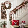 thumbnail image 5 of Christmas Garland Qwtwty Christmas Wreath Decoration Imitation Linen Velvet Decoration Ornaments Christmas Tree Rattan Ornaments Christmas Home Decoration, 5 of 6