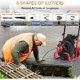 thumbnail image 6 of Riedhoff Drain Cleaner Machine, 75 ft X 1/2 Inch Drain Auger Cleaner, for 2" to 4" Pipes, Red & Black, 6 of 6