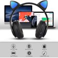 thumbnail image 3 of (Negro) Auriculares inalámbricos Bluetooth Auriculares para niños Auriculares plegables para gatos con micrófono estéreo Auriculares Bluetooth para niños para teléfono PC., 3 of 5