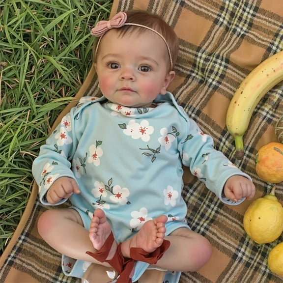 RSG 17-inch Lifelike Reborn Baby Dolls Soft Cloth Body，Real Baby Feeling Newborn Baby Dolls Adorable Playful Real Life Baby Dolls with Gift Box for Kids Age 3  