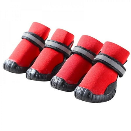 

New Dog Shoes Winter Waterproof Dog Booties Open with Zips Anti-Slip Sole Paw - Reflective Sports Running Hiking Pet Dog Boots - Protectors Comfortable Suitable for Medium Small Dogs
