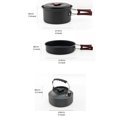 thumbnail image 3 of Eigraketly Olla para acampar, utensilios de cocina para pescar al aire libre de aleación de aluminio, portátil, reutilizable, lavable, para freír, Kits de desorden para acampar Eigraketly OD027551-00B, 3 of 6