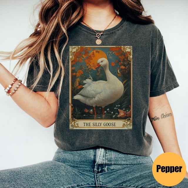 Silly Goose Tarot Card Comfort Colors® Shirt, Silly Goose Shirt, Tarot Card Shirt, Goose L - Ivory - L